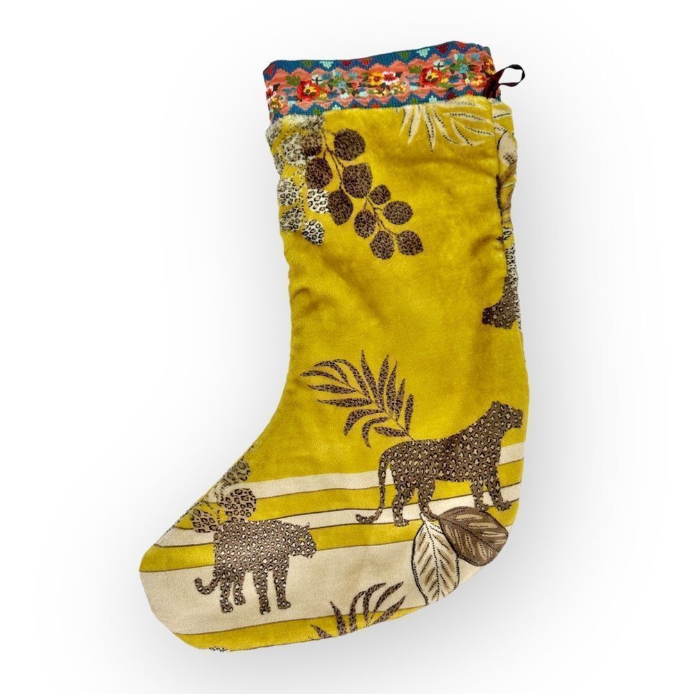 JOHNNY WAS LUXURIOUS CHRISTMAS HOLIDAY STOCKING- Silk and Velvet NWOT